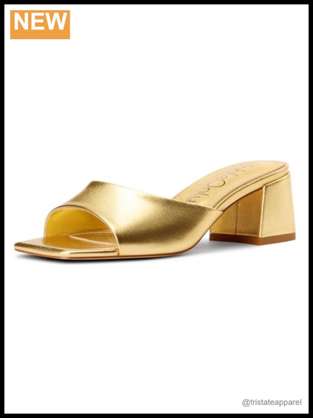 Women's Open Square Toe Chunky Block Heel Sandals Slip-On Mules Dressy Casual